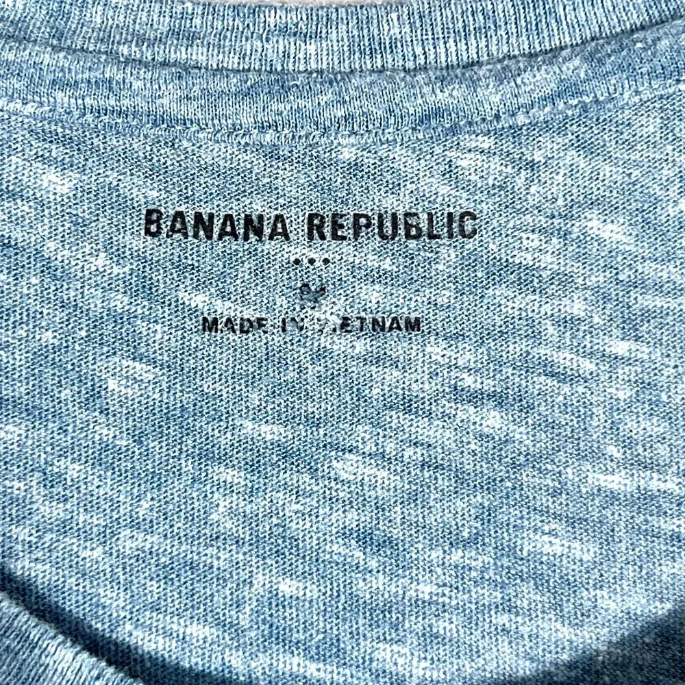 Banana Republic Men’s Soft Graphic Tee Sz Medium Blue Gray Bow & Birds Print